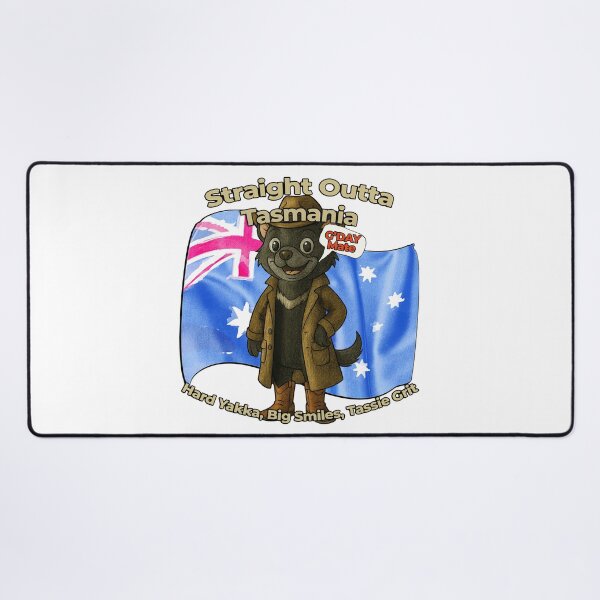Item preview, Tasmanian Devil Cartoon – Straight Outta Tasmania Aussie Cowboy Design designed and sold by Michael van der Hoorn.