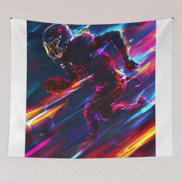 Item preview, Gridiron Velocity – Neon Football Illustration designed and sold by ArgentoArt.