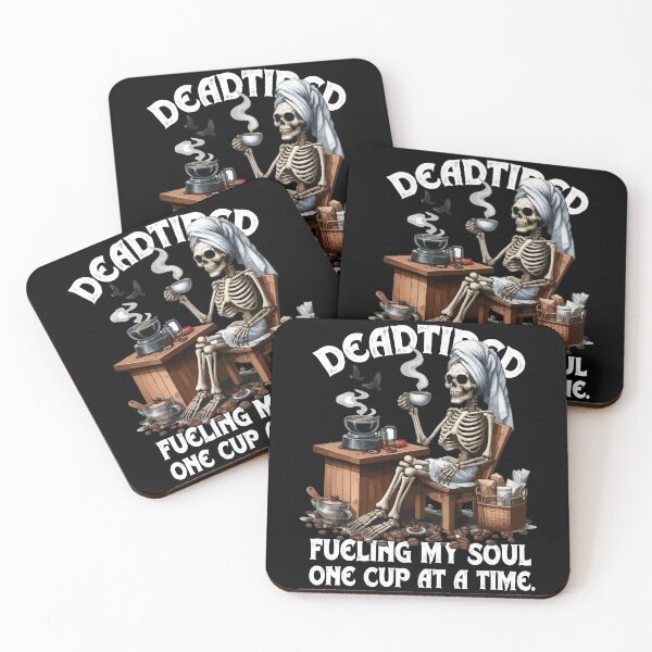 Item preview, Deadtired Skulls T-Shirt – Funny Gothic Design for the Eternally Exhausted designed and sold by Bigohobi.