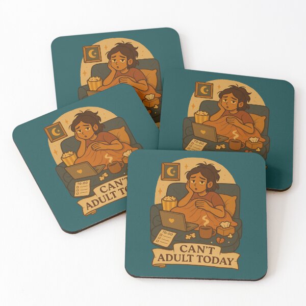 Item preview, Can't Adult Today – Cozy Self-Care Sticker designed and sold by WitchPrint.