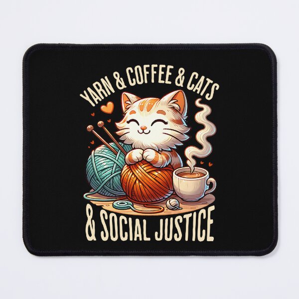 Item preview, Yarn and coffee and cats and social justice designed and sold by EvergreenWhimsy.