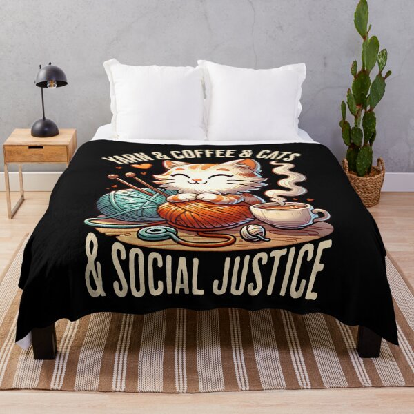 Item preview, Yarn and coffee and cats and social justice designed and sold by EvergreenWhimsy.