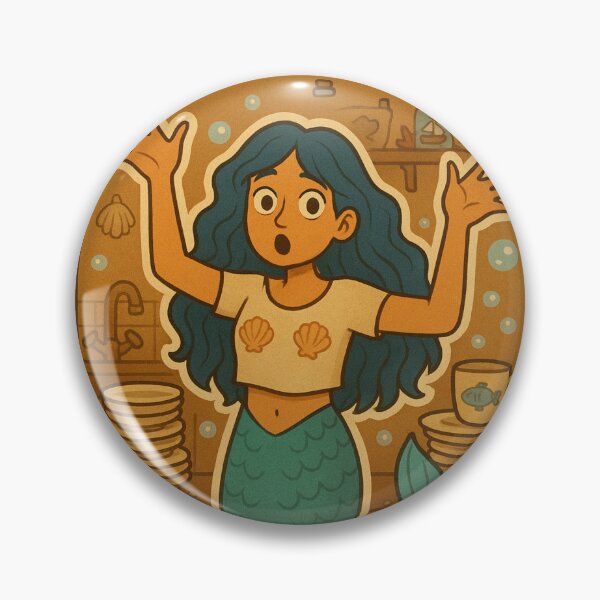 Item preview, I Can’t Watch the Dishes, I'm a Mermaid! – Funny Kitchen Sticker designed and sold by WitchPrint.
