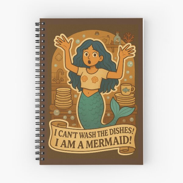 Item preview, I Can’t Watch the Dishes, I'm a Mermaid! – Funny Kitchen Sticker designed and sold by WitchPrint.