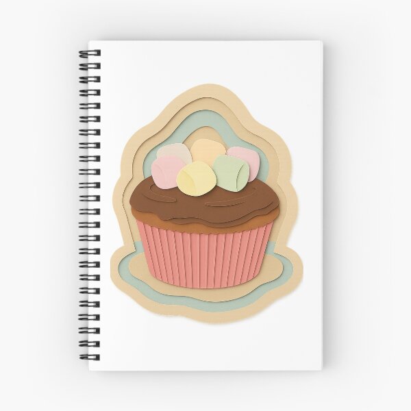 Item preview, Paper Cut Cupcake with Marshmallows – Pastel Collage Art designed and sold by Pacika.