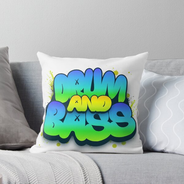 Item preview, DRUM AND BASS  - Puffy Y2k Color Font (blue,yellow) designed and sold by Discothreadz.