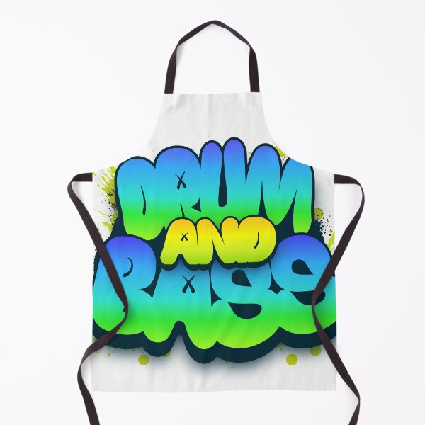Item preview, DRUM AND BASS  - Puffy Y2k Color Font (blue,yellow) designed and sold by Discothreadz.