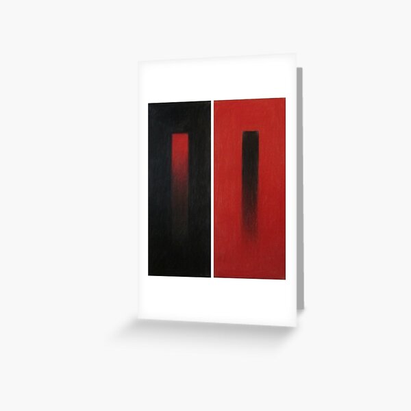 'Red/Black Diptych' Greeting Card