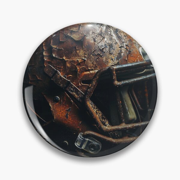 Item preview, Battle‑Worn Gridiron – Weathered Football Helmet Illustration designed and sold by ArgentoArt.