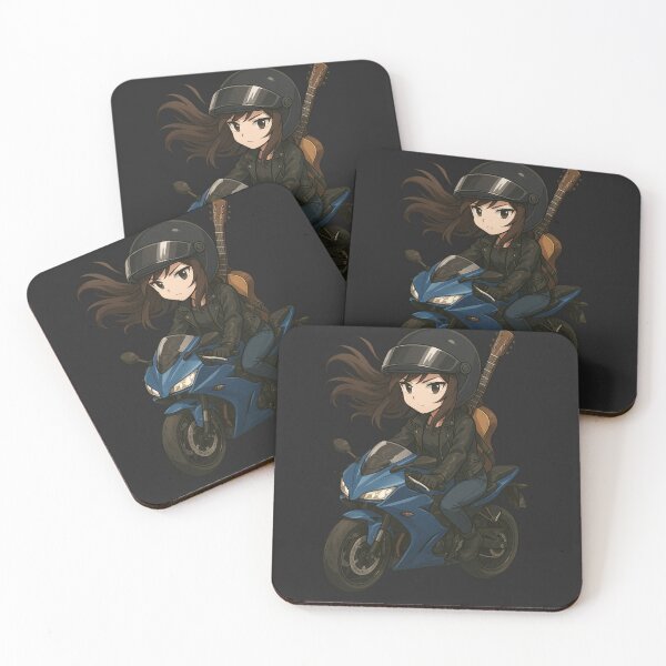 Item preview, Guitar Biker Girl – Cool Anime Motorcycle Rider with Guitar Art designed and sold by ColorSplash123.