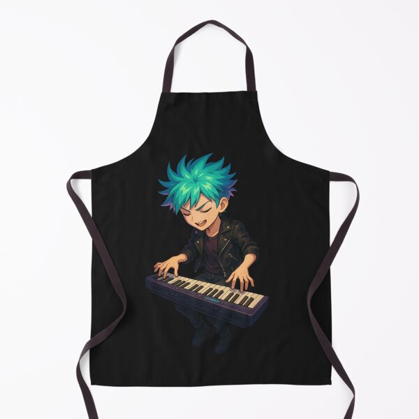 Item preview, Piano Punk – Neon-Haired Anime Boy with Floating Electric Piano designed and sold by ColorSplash123.