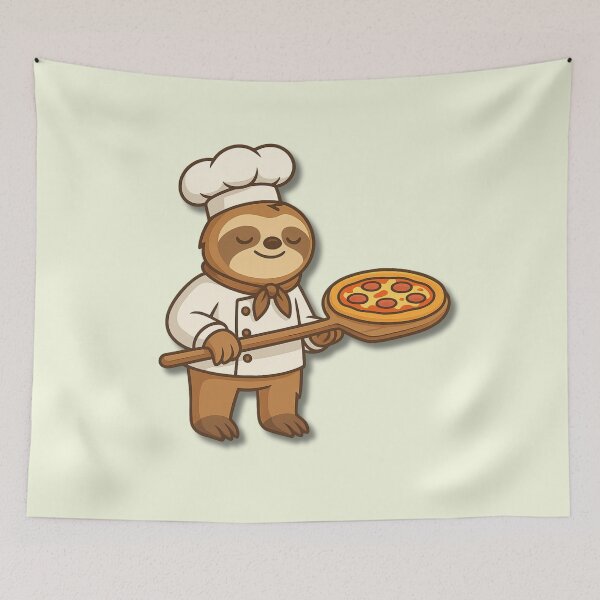Item preview, Sloth Pizza Chef – Funny Lazy Cooking Cartoon Design designed and sold by konthai.familyart.