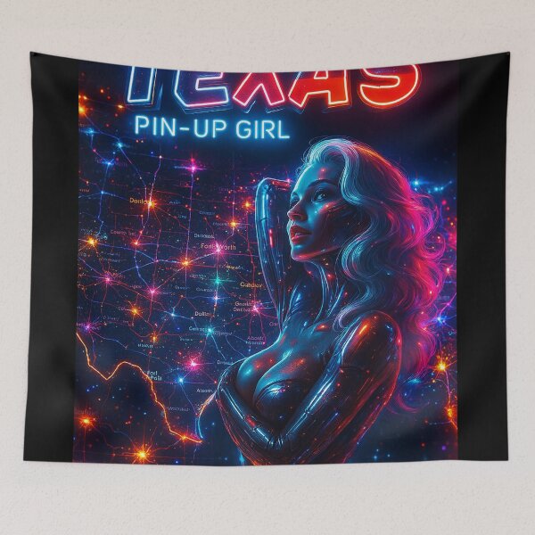 Item preview, Cyberpunk Texas Pin-Up designed and sold by kiwiartyfarty.