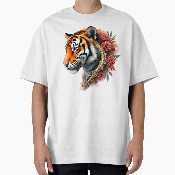 Item preview, Steampunk Tiger with Roses Illustration. designed and sold by nicky2342.