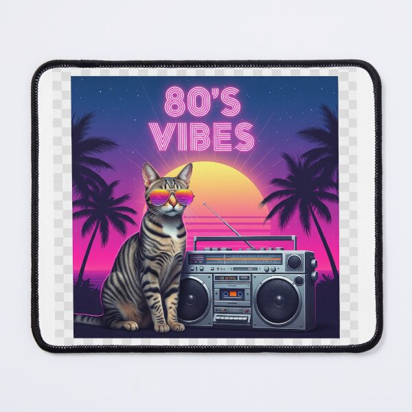 Item preview, Realistic Tabby Cat with Retro Boombox and 80’s Vibes Text designed and sold by Vibe-Studio.