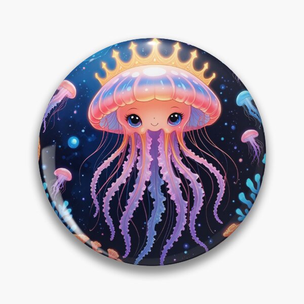 Item preview, Neon Jellyfish Bloom – Glowing Jellyfish with Fluorescent Paint Splash designed and sold by ColorSplash123.