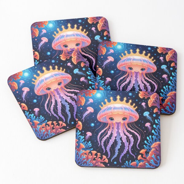Item preview, Neon Jellyfish Bloom – Glowing Jellyfish with Fluorescent Paint Splash designed and sold by ColorSplash123.