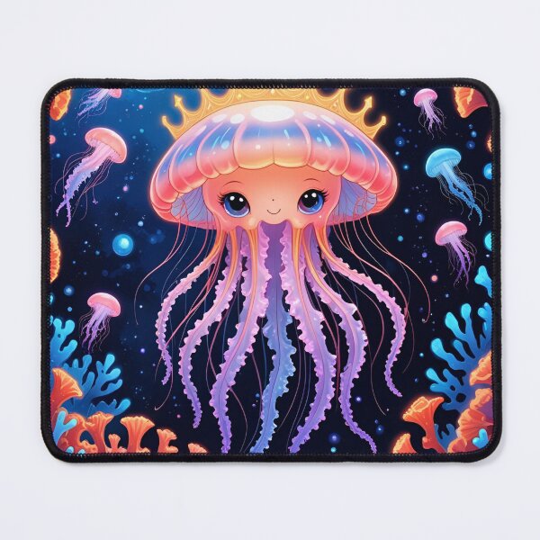 Item preview, Neon Jellyfish Bloom – Glowing Jellyfish with Fluorescent Paint Splash designed and sold by ColorSplash123.