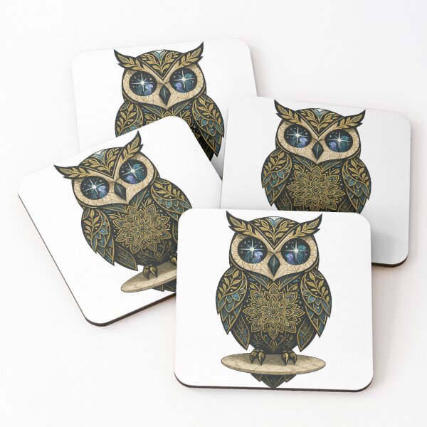 Item preview, Mystical owl with mandala pattern and cosmic view designed and sold by Designs-By-LJ.