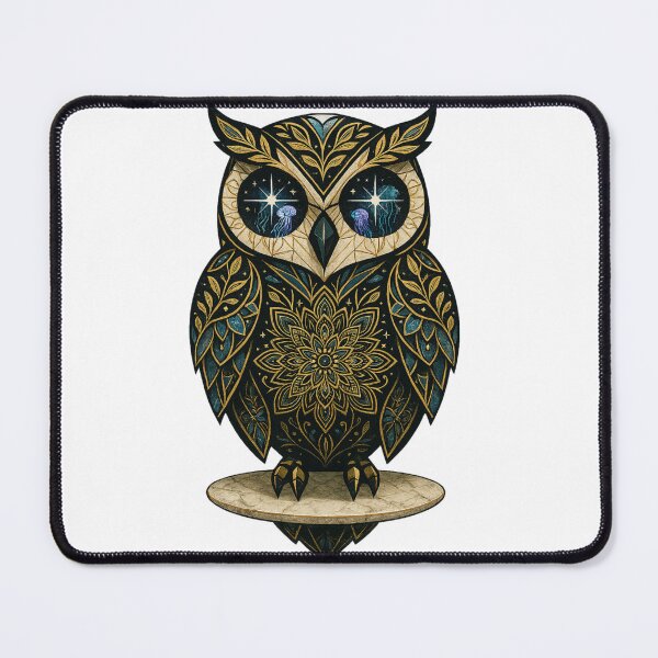 Item preview, Mystical owl with mandala pattern and cosmic view designed and sold by Designs-By-LJ.