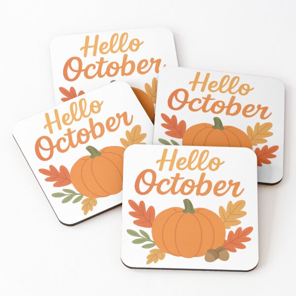 Item preview, Hello October Pumpkin and Fall Leaves designed and sold by Alex Songs.