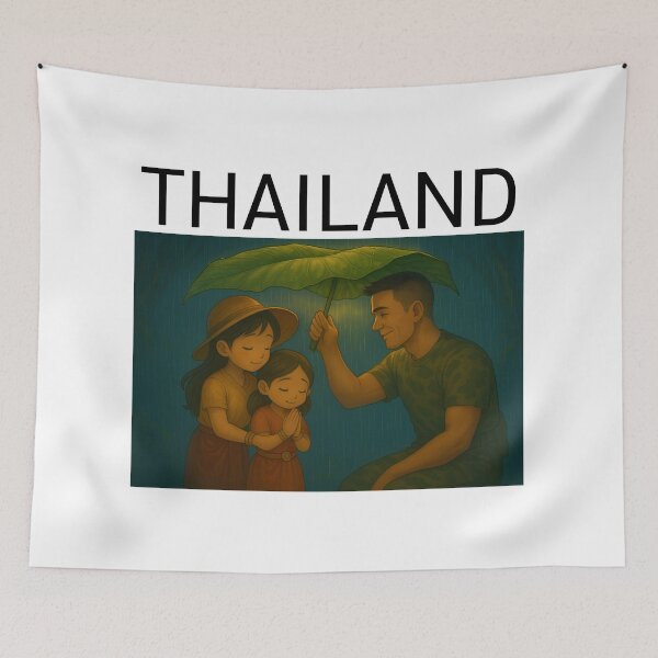 Item preview, Thai Soldier Protecting Children - Heartwarming Cartoon Design designed and sold by konthai.familyart.