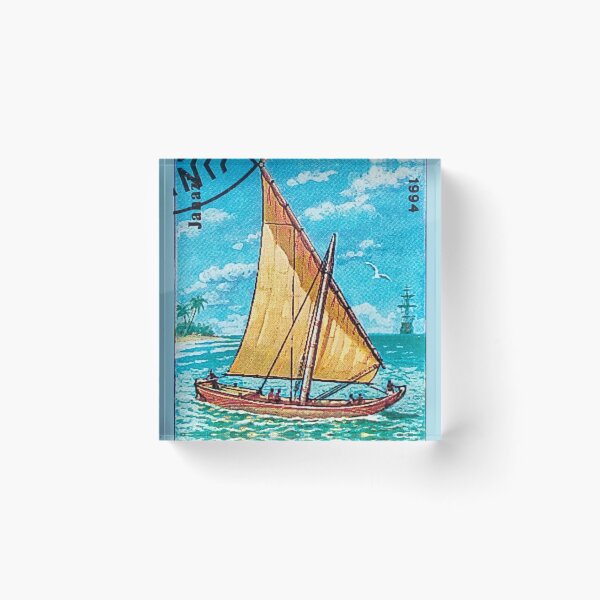 Aperçu de l'œuvre Tanzania Old Sailing ships. Vintage postage stamp Tanzania, Jahazi ancient sailing ship on the ocean, 1994 créée et vendue par BlareBlare.