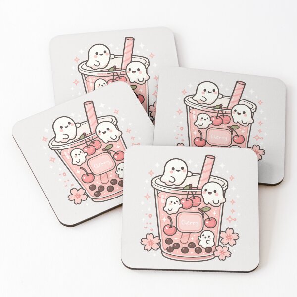 Item preview, Cherry Boba Cup with Mini Ghosts designed and sold by ppcreation.