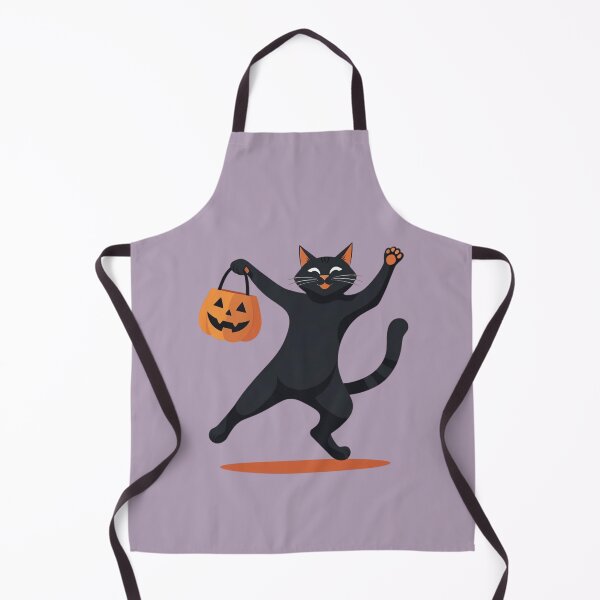 Item preview, Black cat grooving at the Halloween bash, swinging a pumpkin basket like it’s a disco ball! designed and sold by AddyTae.