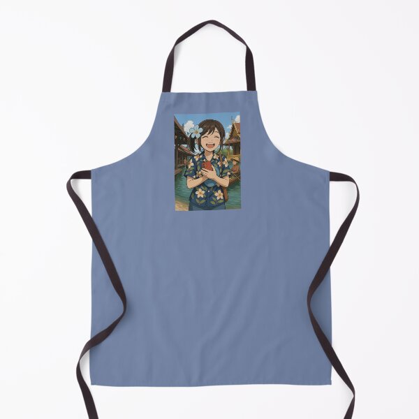 Item preview, Happy Girl in Hawaiian Shirt at Thai Floating Market – Anime Style designed and sold by konthai.familyart.