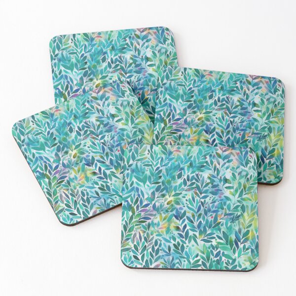 Item preview, Green and Blue watercolour Tropical Rainforest Foliage  designed and sold by ScorpioSunStudio.