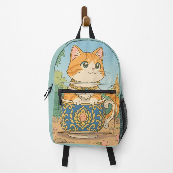 Item preview, Thai Royal Cat in Benjarong Cup | Cute Kawaii Style Illustration designed and sold by konthai.familyart.