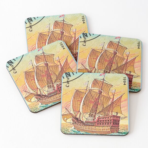Item preview, Tanzania Old Sailing ships. Vintage postage stamp Tanzania, Caravel ancient sailing ship on the ocean, 1994 designed and sold by BlareBlare.