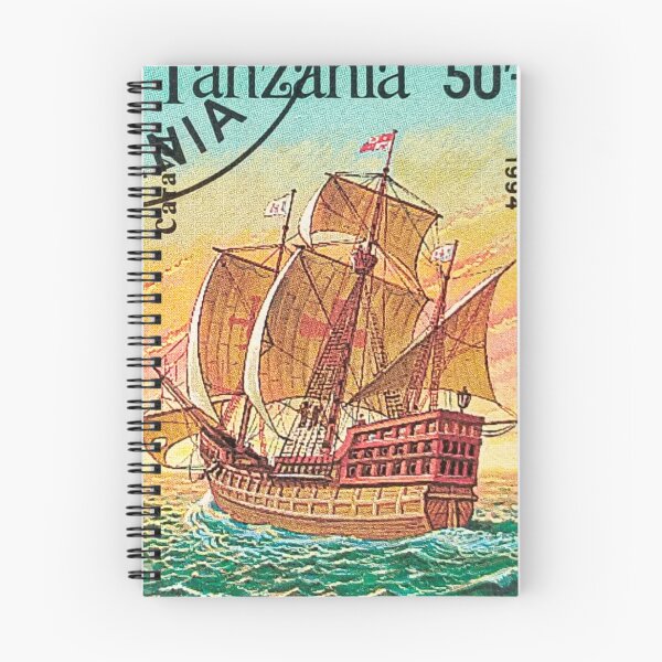 Item preview, Tanzania Old Sailing ships. Vintage postage stamp Tanzania, Caravel ancient sailing ship on the ocean, 1994 designed and sold by BlareBlare.