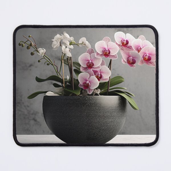 Artikelvorschau, Elegantes Orchideenarrangement im minimalistischen schwarzen Topf entworfen und verkauft von StudioDina.