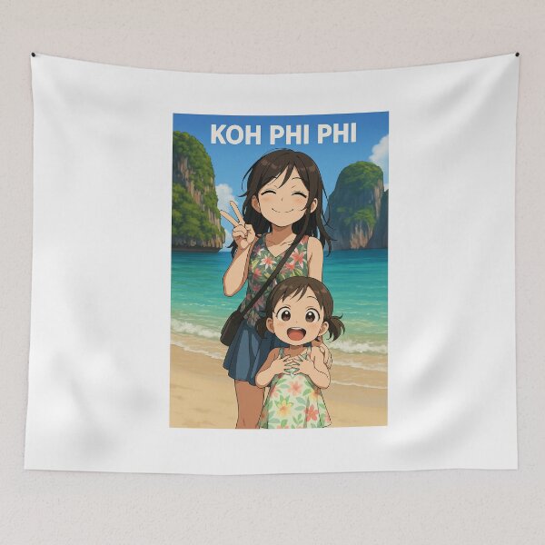 Item preview, Koh Phi Phi Thailand Anime Style | Cute Sisters Beach Travel designed and sold by konthai.familyart.