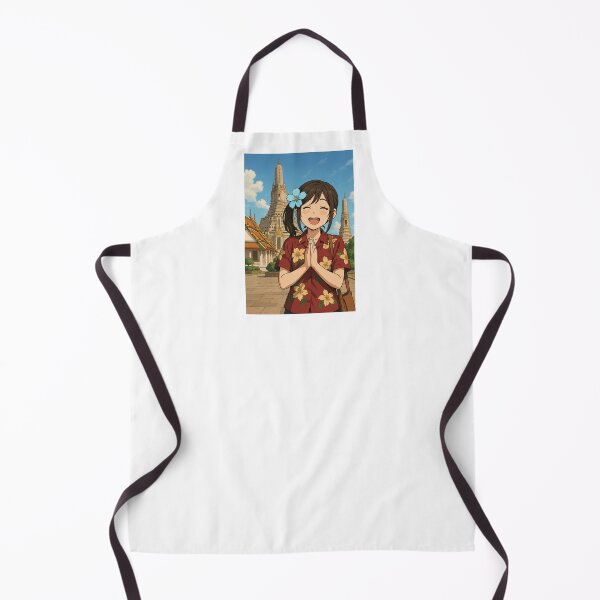 Item preview, Thai Girl Greeting at Temple | Cute Travel Culture Art designed and sold by konthai.familyart.
