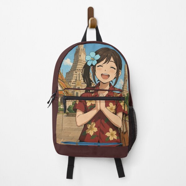 Item preview, Thai Girl Greeting at Temple | Cute Travel Culture Art designed and sold by konthai.familyart.