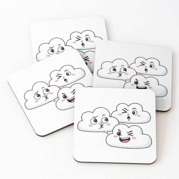 Item preview, Funny Kawaii Cloud Faces – Cute Cartoon Weather Sticker Design designed and sold by EverMuse_0_0.