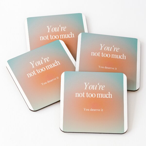 Item preview, You Are Not Too Much – Minimal Affirmation Wall Art Print designed and sold by SmolSummer.Homie.