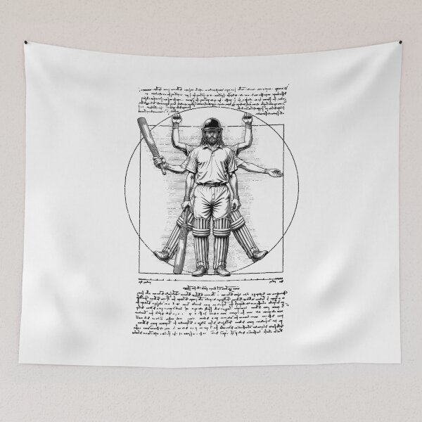 Item preview, Cricket Player Cricketer Vitruvian Man Leonardo Da Vinci designed and sold by GrandeDuc.