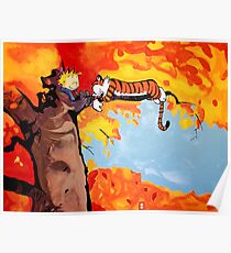 Calvin und Hobbes Herbst Poster