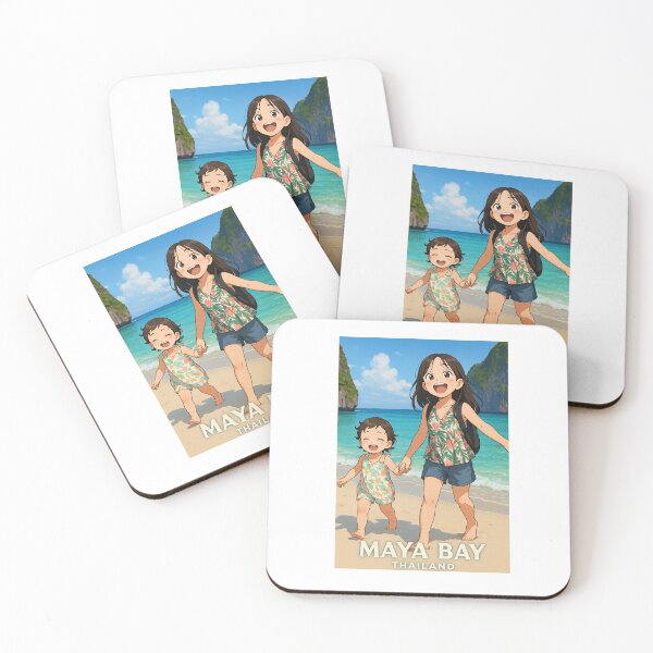 Item preview, Maya Bay Thailand | Cute Anime Sisters on Vacation designed and sold by konthai.familyart.