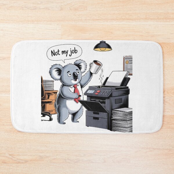 Item preview, Not My Job – Funny Koala Office Coffee Spill Cartoon designed and sold by ArtByYunus.
