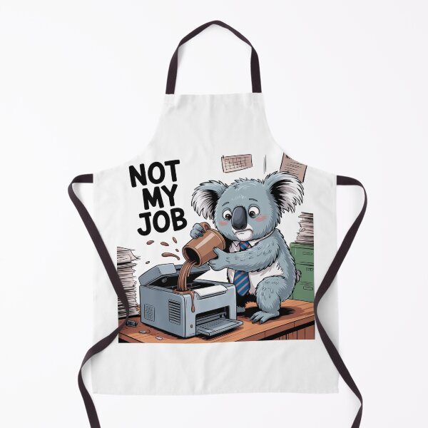 Item preview, Not My Job – Funny Koala Office Coffee Spill Cartoon designed and sold by ArtByYunus.