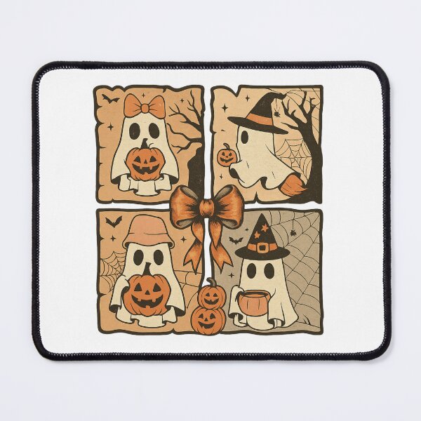 Item preview, Vintage Halloween Ghosts Grid - Cute Spooky Characters and Pumpkins designed and sold by haitrieuic96.