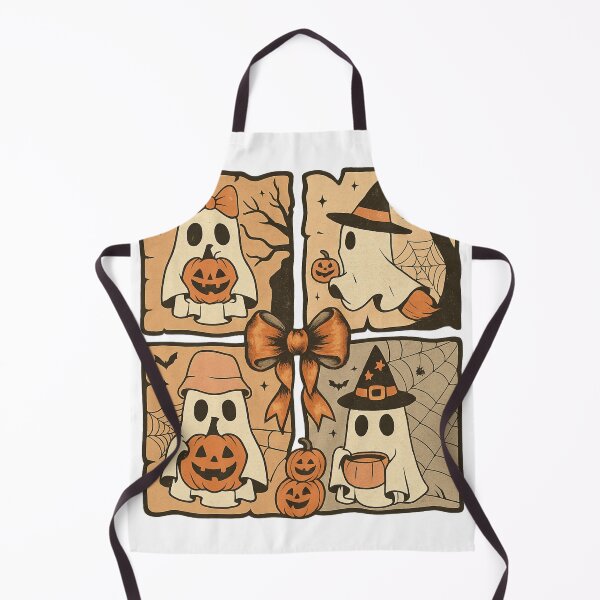Item preview, Vintage Halloween Ghosts Grid - Cute Spooky Characters and Pumpkins designed and sold by haitrieuic96.