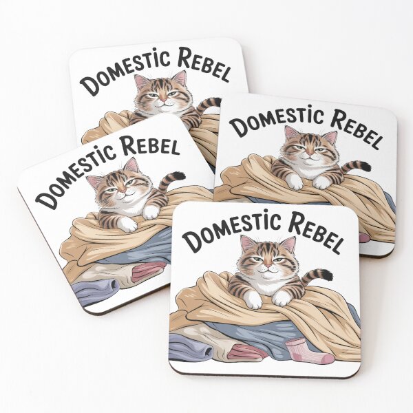 Item preview, Domestic Rebel – Sassy Cat on Laundry Pile designed and sold by ArtByYunus.