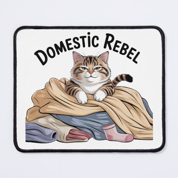Item preview, Domestic Rebel – Sassy Cat on Laundry Pile designed and sold by ArtByYunus.