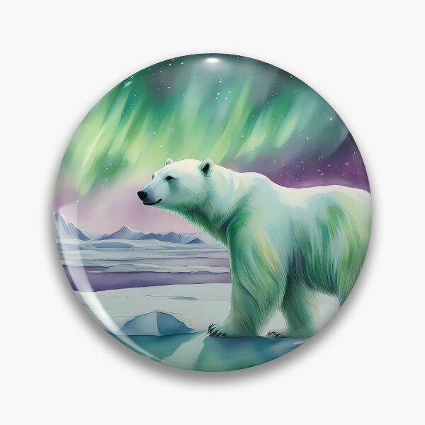 Item preview, Polar Bear with Northern Lights designed and sold by CalmnessbyChoice.